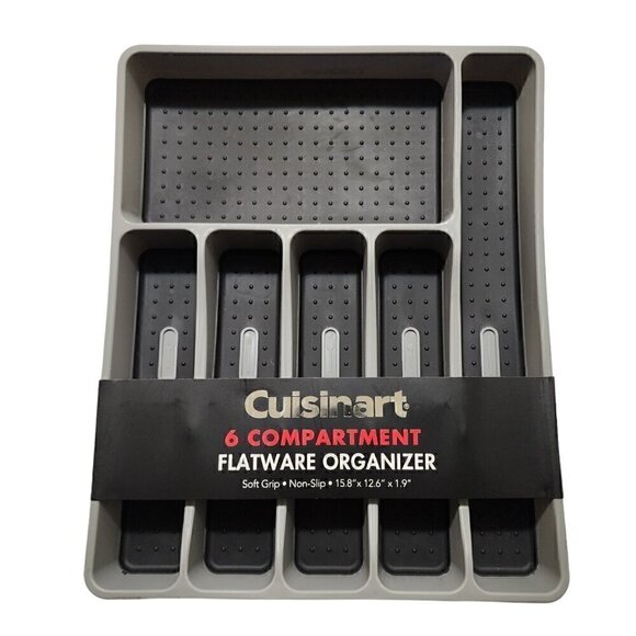 Cuisinart 6 Compartment Flatware Organizer Soft Grip - Picture 1 of 8